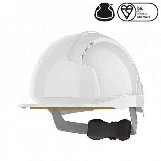JSP EVOlite White Vented Helmet with Wheel Ratchet