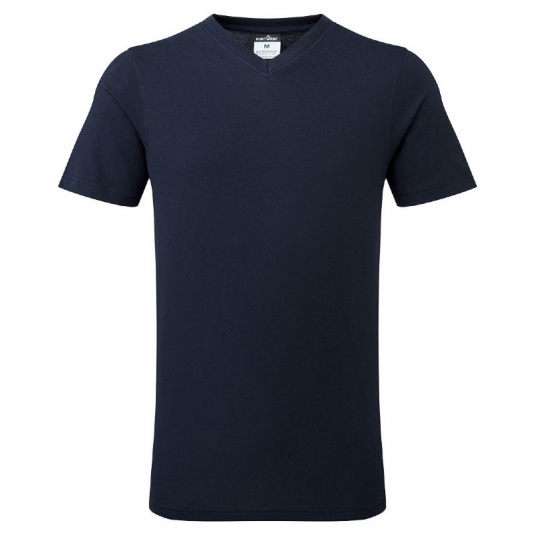 Portwest B197 V-Neck Cotton T-Shirt (Navy)