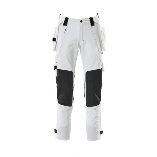Mascot Advanced Stretch Work Trousers with Holster and Knee Pad Pockets (White)