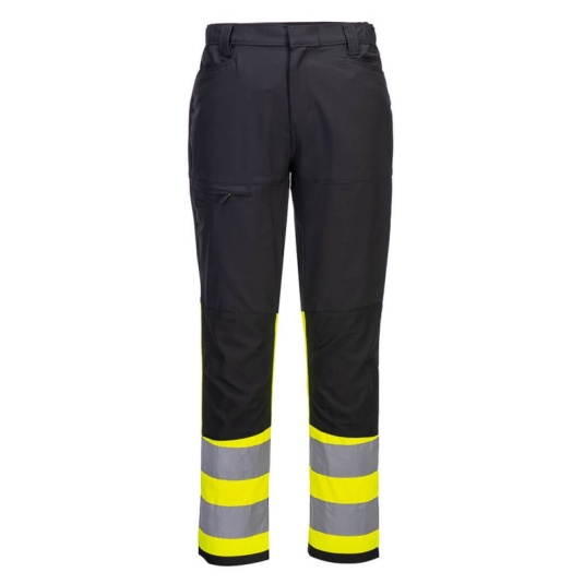 Portwest CD888 WX2 Eco Hi-Vis Class 1 Recycled Service Trousers (Black/Yellow)