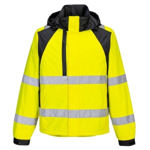 Portwest CD860 WX2 Eco Hi-Vis Sustainable Rain Jacket (Yellow/Black)