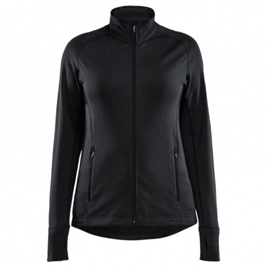 Blaklader Workwear 4745 Women's Stretchy Slim-Fit Full-Zip Fleece Jacket (Black)