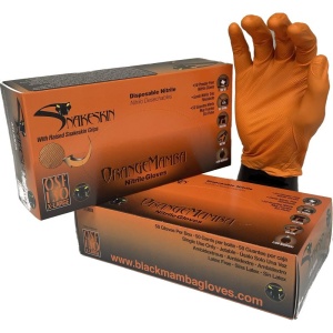 Orange Mamba BX-OSS Snakeskin Nitrile Disposable Gloves (Box of 50 Gloves)