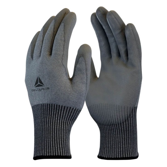 Delta Plus VENICUTF08 Level F Cut-Resistant PU-Coated Work Gloves (Pack of 3 Pairs)