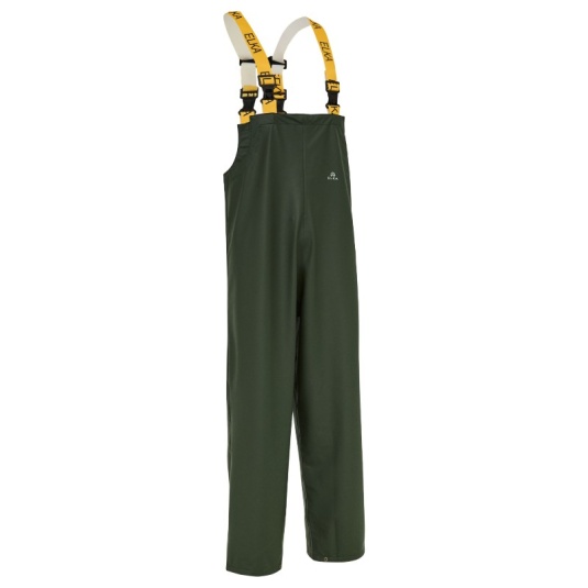 ELKA Rainwear Dry Zone 029900 PU Waterproof Bib and Brace Overalls (Olive)