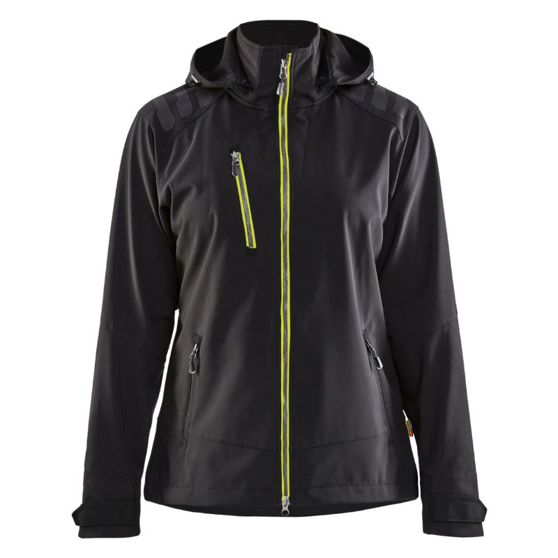 Blaklader Women's Softshell Jacket 4719 - Black/Hi-Vis Yellow / XL