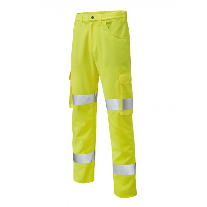 High-vis cargo trousers e.s.concrete high-vis yellow/pearlgrey | Strauss
