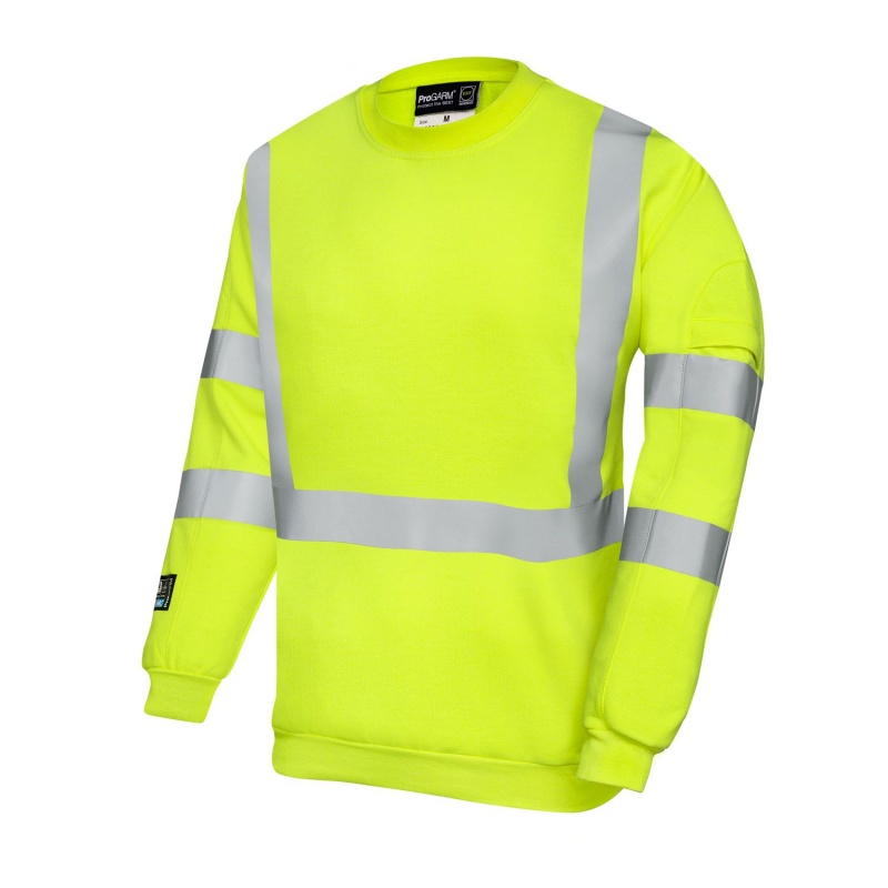 ProGARM 5626 Hi-Vis Yellow Arc Flash Sweatshirt - Workwear.co.uk