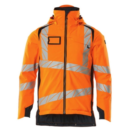 Mascot Workwear Accelerate Safe Hi-Vis Sustainable Waterproof Winter Jacket (Hi-Vis Orange/Dark Navy)