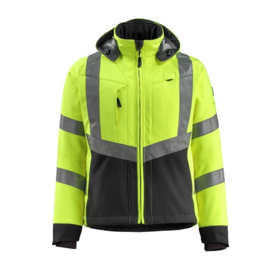 Mascot Workwear Safe Supreme Blackpool Hi-Vis Fleece-Lined Softshell Jacket (Hi-Vis Yellow/Black)