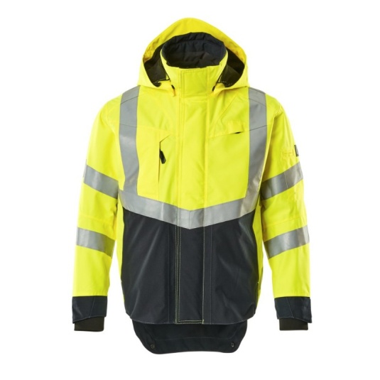 Mascot Workwear Safe Supreme Harlow Hi-Vis Waterproof Shell Jacket (Hi-Vis Yellow/Dark Navy)