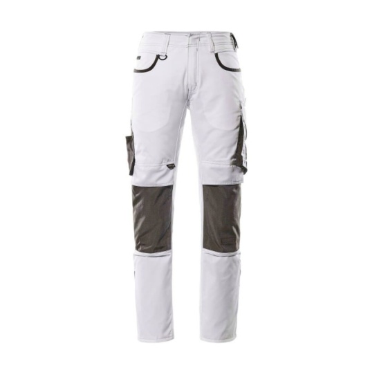 Mascot Workwear Unique Lemberg Lightweight Trousers with Kneepad Pockets (White/Dark Anthracite)