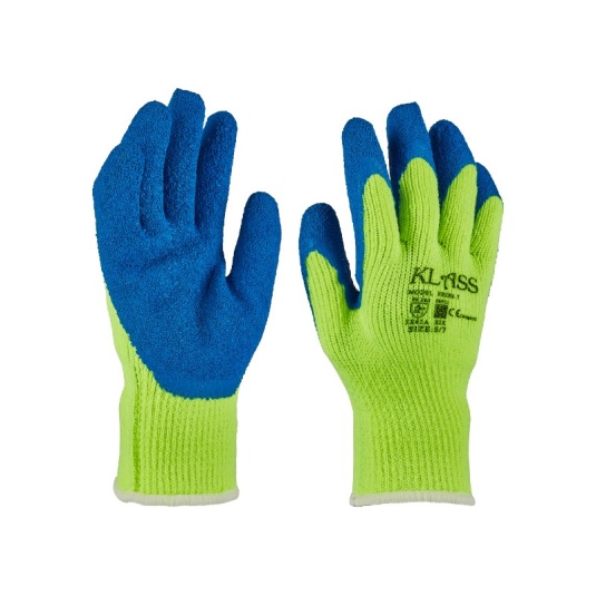 KLASS Neon 7 Thermal Hi-Vis Warehouse Gloves (Yellow/Blue)