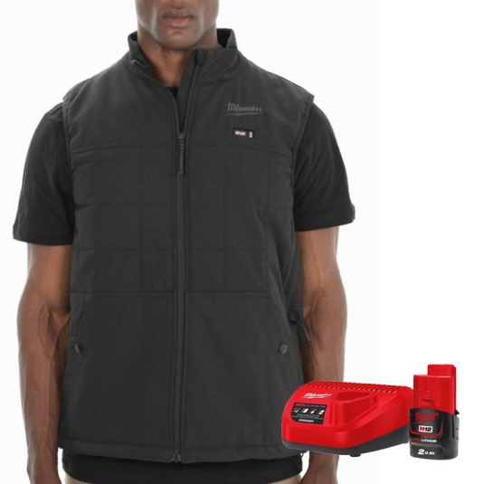 Milwaukee M12 HPVBL2-0 Men's Heated Gilet with Battery and Charging Station