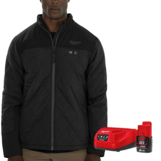 Milwaukee M12 HP JBL2-0 Men's Heated Puffer Work Jacket with Battery and Charging Station