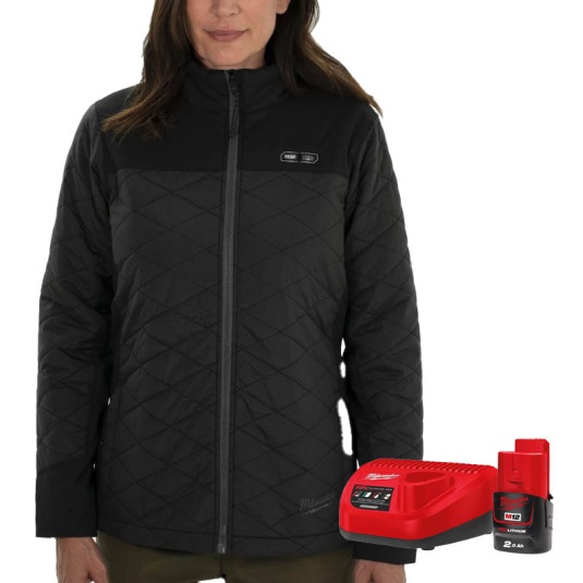 Milwaukee M12 HJP-0 Women's Heated Puffer Work Jacket with Battery and Charging Station