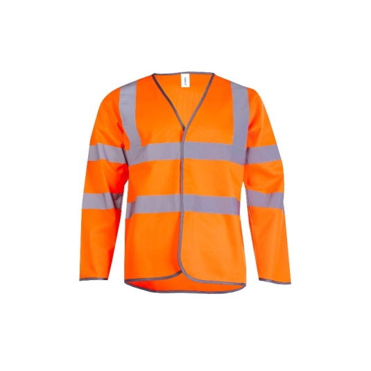 Uneek UC802 Hi-Vis Long-Sleeve Railway Safety Vest (Orange)