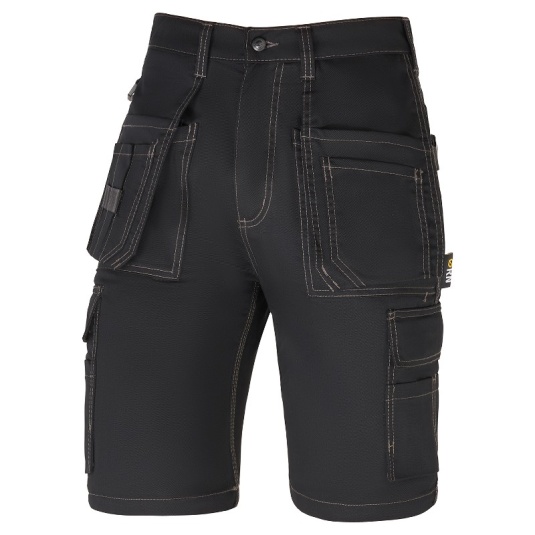 Orn Workwear Merlin Tradesman Shorts with Holster Pockets (Black)