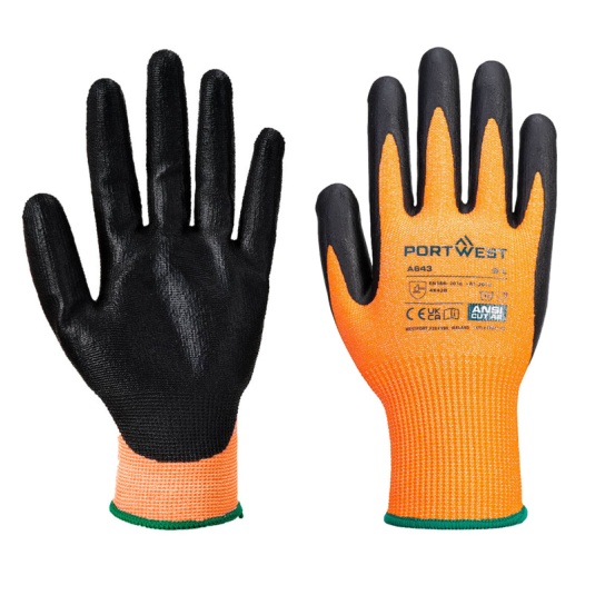 Portwest A643 Nitrile Foam Coated Amber Gloves