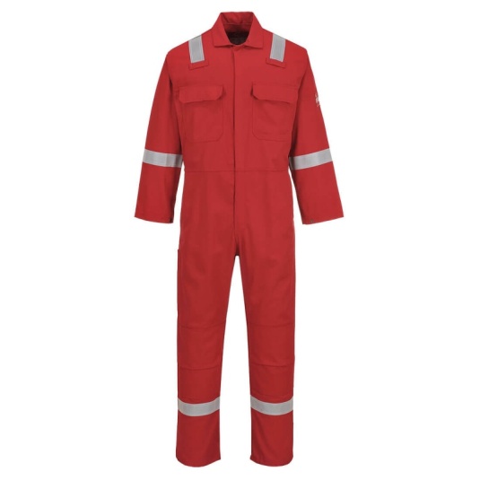 Portwest BZ506 Bizweld Classic Flame Resistant Reflective Coveralls (Red)