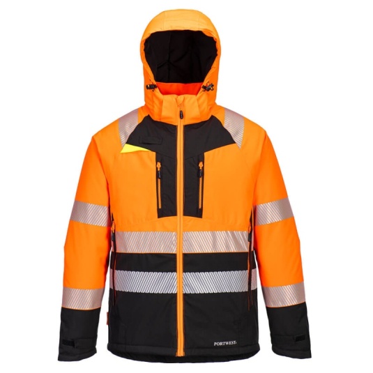 Portwest DX430 DX4 Hi-Vis Class 2 Waterproof Winter Jacket (Orange/Black)