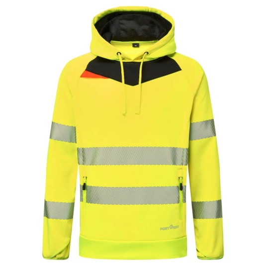 Portwest DX483 DX4 Hi-Vis Overhead Work Hoodie (Yellow/Black)