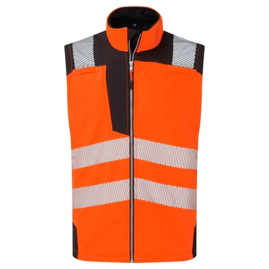 Portwest PW325 Hi-Vis Waterproof Softshell Gilet (Orange/Black)