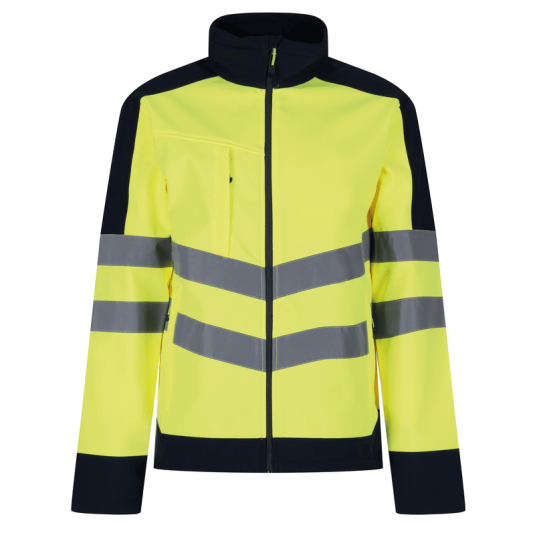 Regatta Pro Hi-Vis Two-Tone Three-Layer Softshell Jacket (Yellow/Navy)