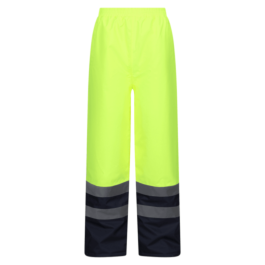 Regatta Pro Two-Tone Insulated Waterproof Hi-Vis Yellow Overtrousers (TRJ523R)