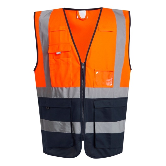 Regatta Pro Executive Two-Tone Orange/Navy Hi-Vis Work Vest (TRS251)