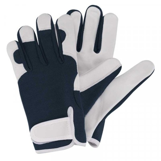 Smart Gardeners Blue Leather DIY and Gardening Gloves