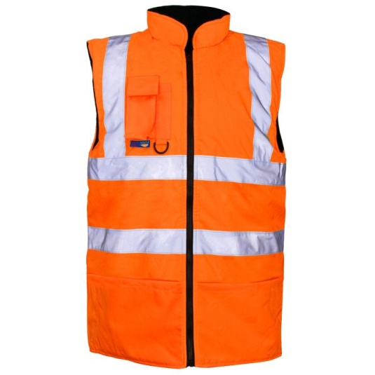 Supertouch Hi-Vis Reversible Fleece Lined Bodywarmer (Orange)