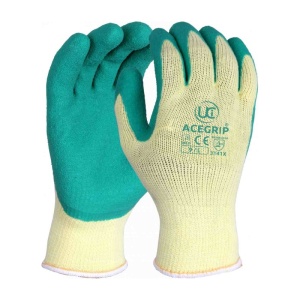 UCi AceGrip RP Latex-Coated General Purpose Gloves (Green)