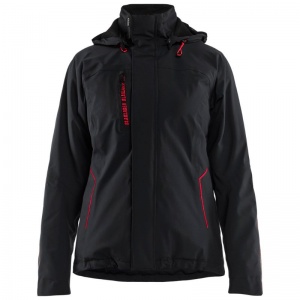 Blaklader Workwear Lightweight Lined Women's Waterproof Winter Work Jacket (Black/Red)