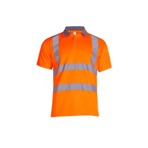 Uneek UC808 Hi-Vis Short Sleeve Railway Polo Shirt (Orange)