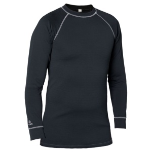 ELKA Rainwear 104500 Thermal Base Layer Crew Neck Long-Sleeve T-Shirt (Black)