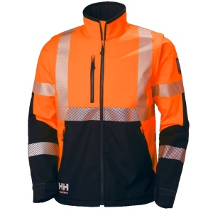 Helly Hansen ICU Hi Vis Softshell Jacket with Detachable Sleeves (Orange)