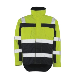 Mascot Workwear Safe Compete Teresina Hi-Vis Waterproof Winter Jacket (Hi-Vis Yellow/Navy)