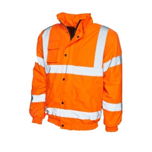 Uneek UC804 Hi-Vis Waterproof Railway Safety Bomber Jacket (Orange)