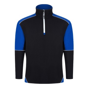 Orn Workwear Fireback Quarter-Zip Work Sweatshirt (Black/Royal Blue)
