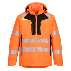 Portwest DX461 Orange/Black Thermal Waterproof Hi-Vis Winter Work Jacket