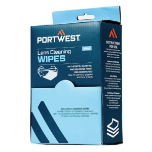 Portwest PA01 Lens Cleaning Wipes for Glasses (Box of 100)