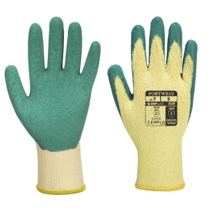 Portwest A150 Latex Palm Grip Green Gloves