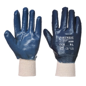 Portwest Nitrile Knitwrist Abrasion-Resistant Work Gloves A300