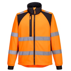 Portwest CD875 WX2 Eco Hi-Vis Sustainable 2-Layer Softshell Jacket (Orange/Black)