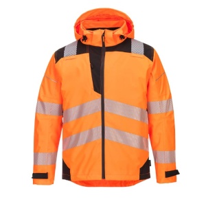 Portwest PW360 PW3 Hi-Vis Extreme Waterproof Rain Jacket (Orange/Black)