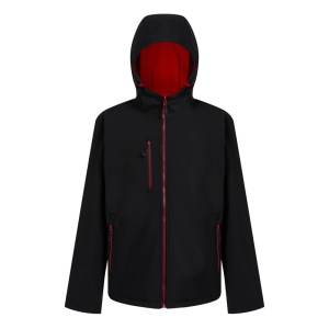 Regatta Navigate Two-Layer Hooded Softshell Jacket (Black/Classic Red)