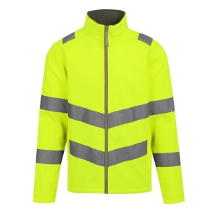 Regatta Pro Contract Ablaze 2-Layer Yellow Hi-Vis Softhshell Work Jacket (TRA712)