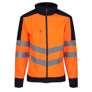 Regatta Pro Hi-Vis Two-Tone Three-Layer Softshell Jacket (Orange/Navy)