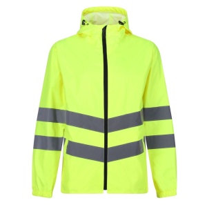 Regatta Pro Hi-Vis Yellow Waterproof Windproof Packaway Work Jacket (TRW497)